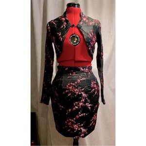 Vintage custom Versatile Fashions brand sakura Bolero cropped jacket & skirt 4